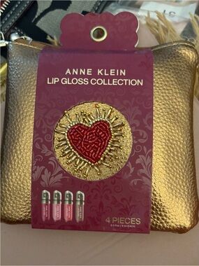 Anne Klein Gold Metallic Pouch Lip Gloss Set